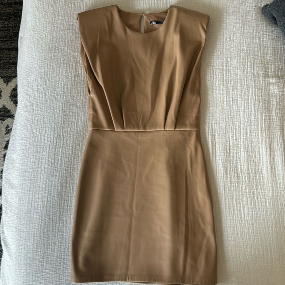 NEVER BEEN WORN Zara faux leather dress